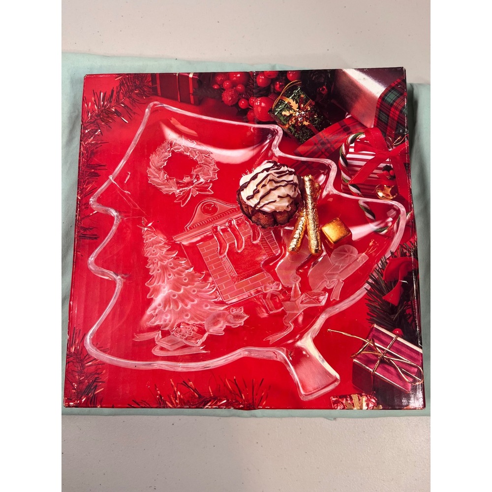 Studio Nova Christmas Day Glass Tree Platter WY287/501 Fireplace Japan